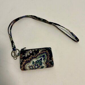 Vera Bradley Lanyard Zip ID Case With Keyring Retired Print
